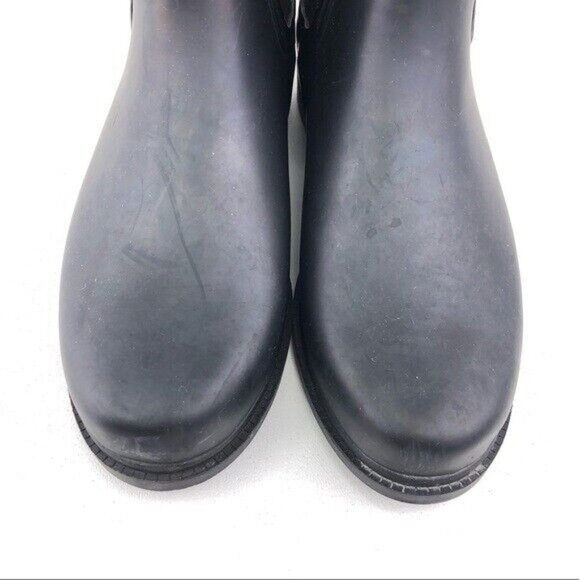 J.Crew Black Rubber Chelsea Rain Ankle Boots 8 - Picture 9 of 11